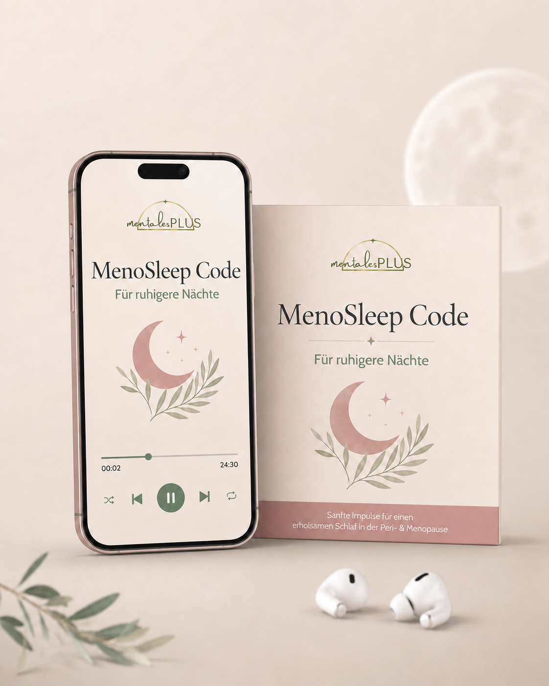 MenoSleep Code Schlaf Audio Mockup