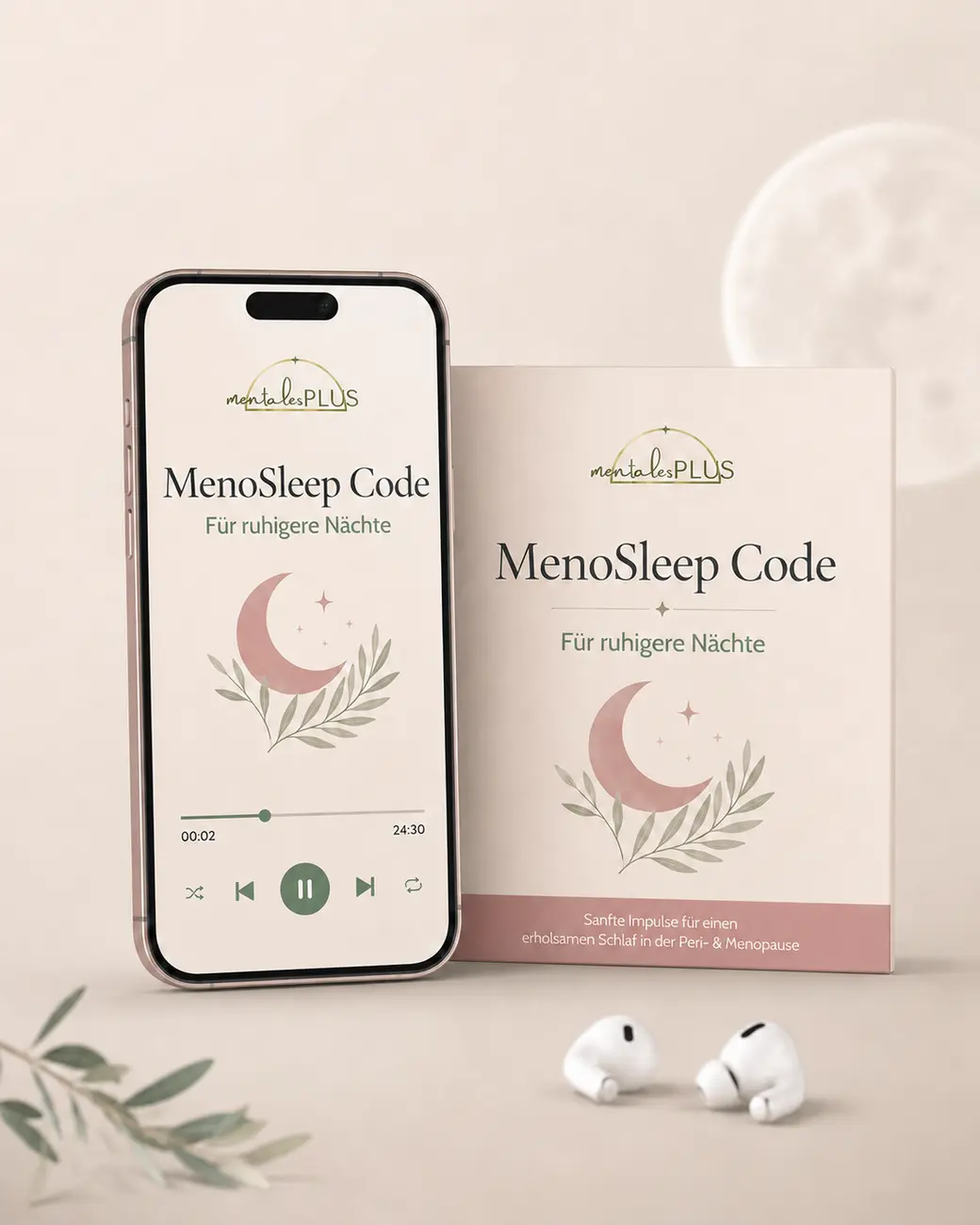 MenoSleep Code Schlaf Audio Mockup